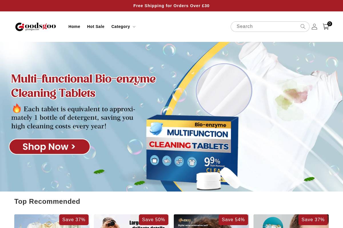 Goodsgoo homepage screenshot