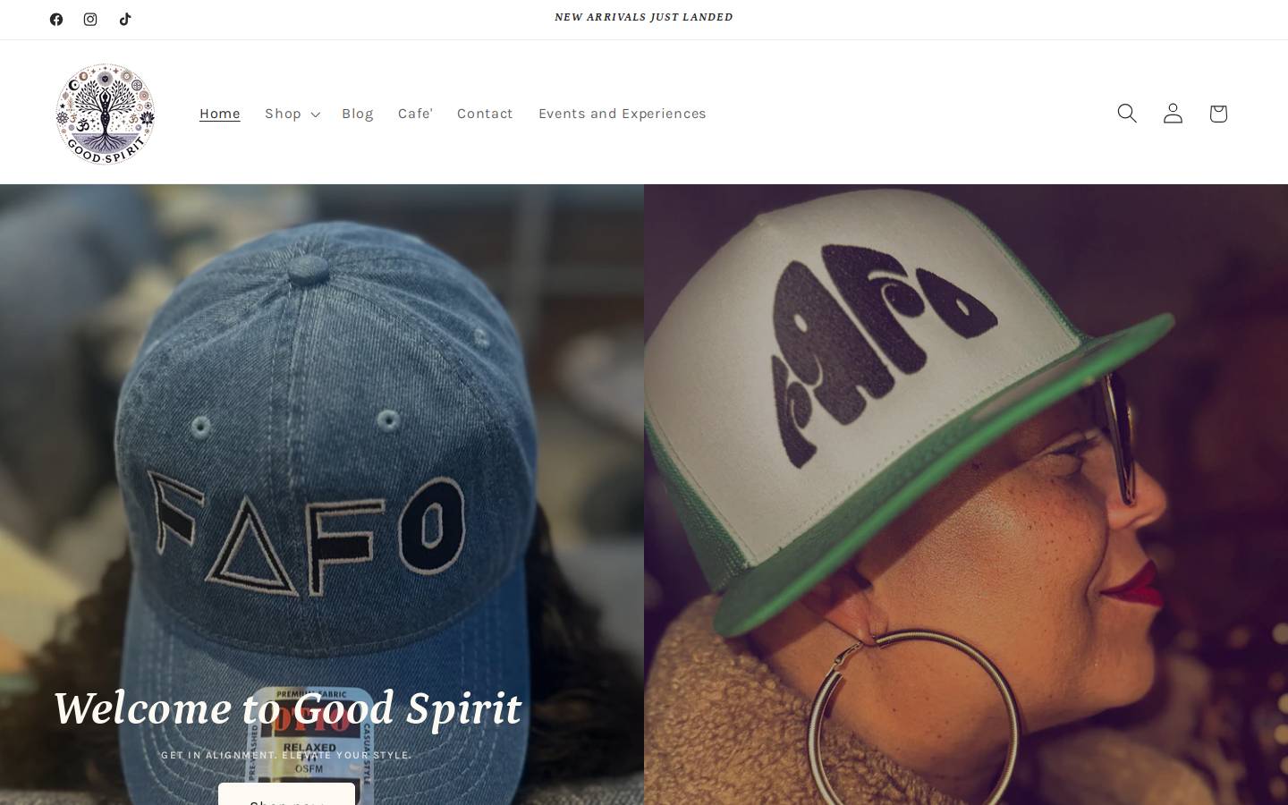 goodspiritshop.com homepage screenshot