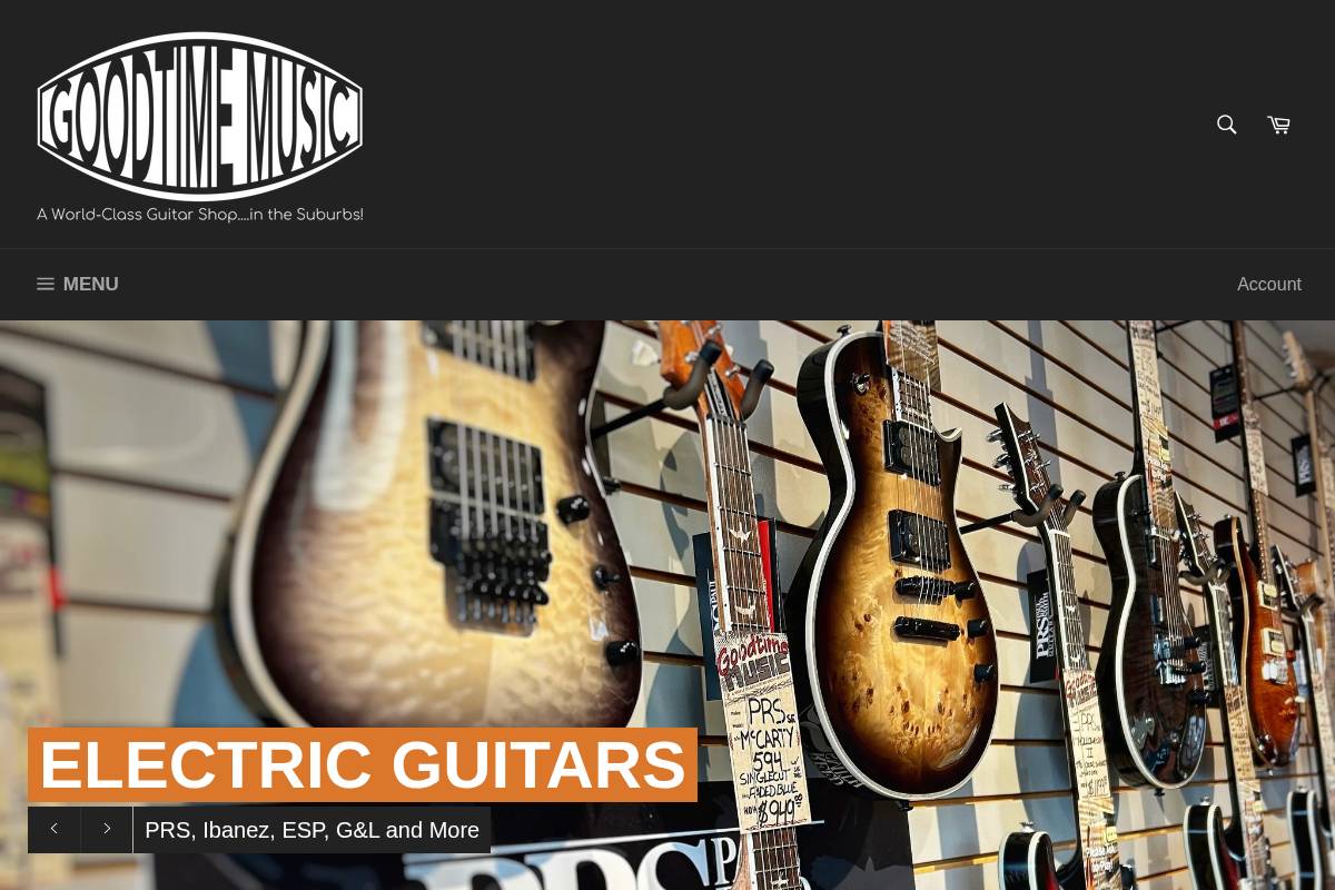 goodtimemusicstore.com homepage screenshot