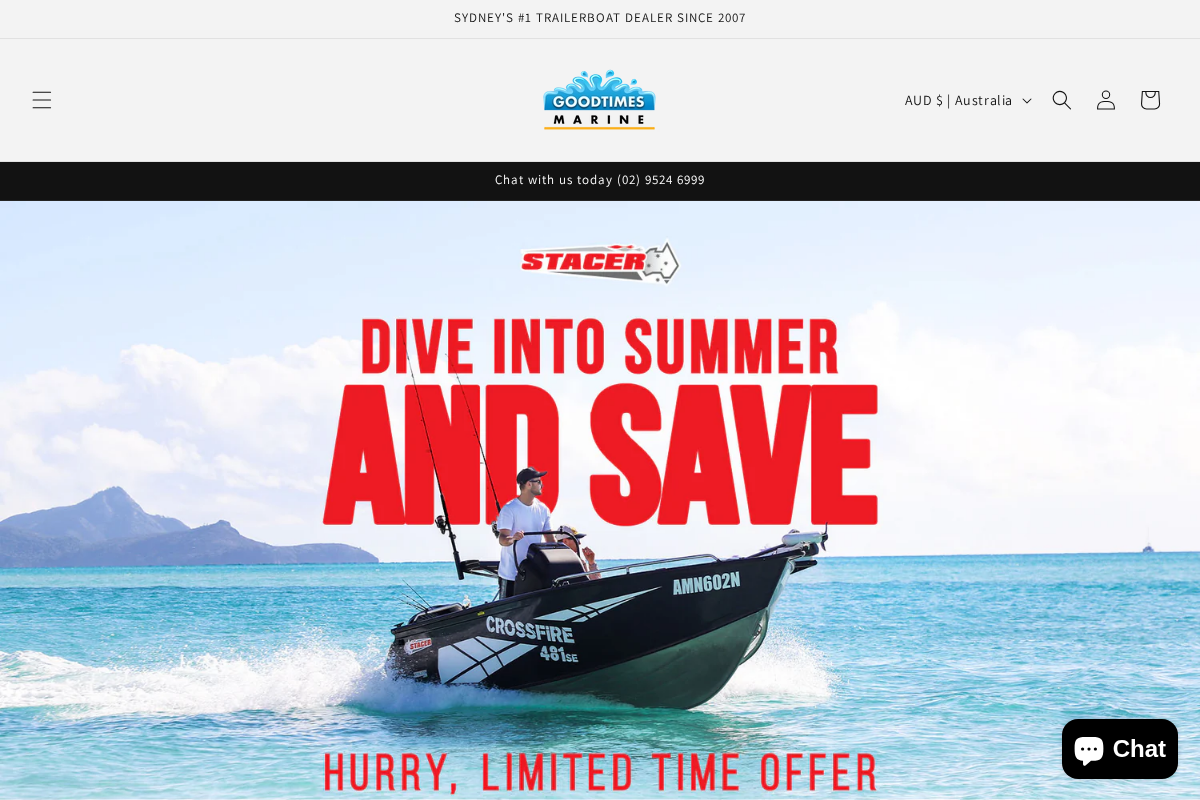 Good Times Marine homepage screenshot