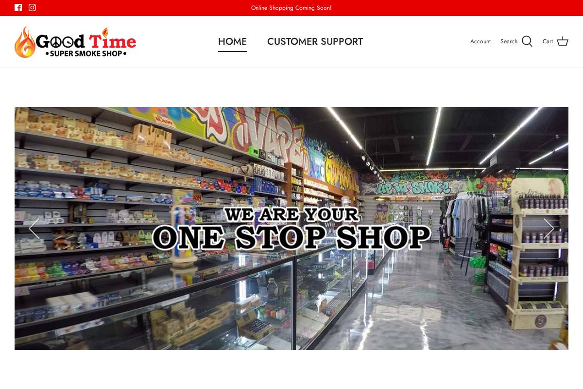 goodtimesupersmokeshop.com homepage screenshot