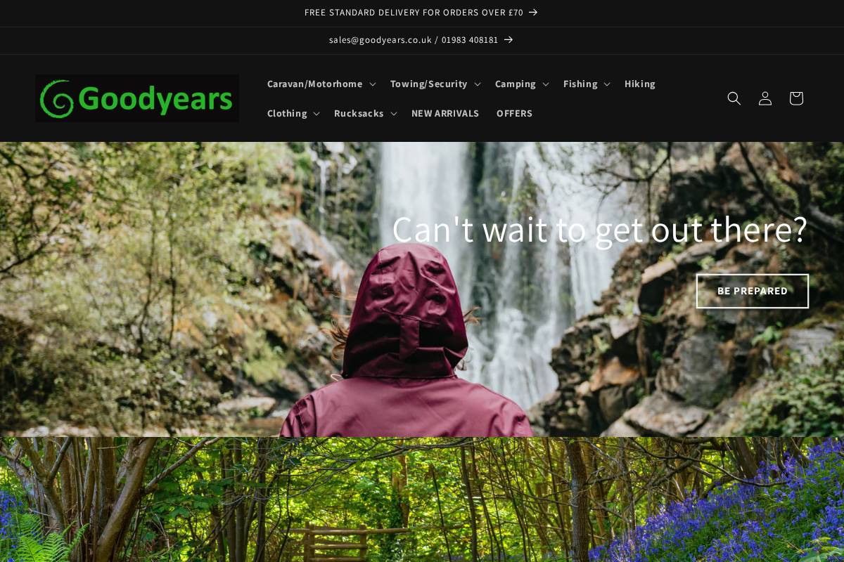 Goodyears homepage screenshot