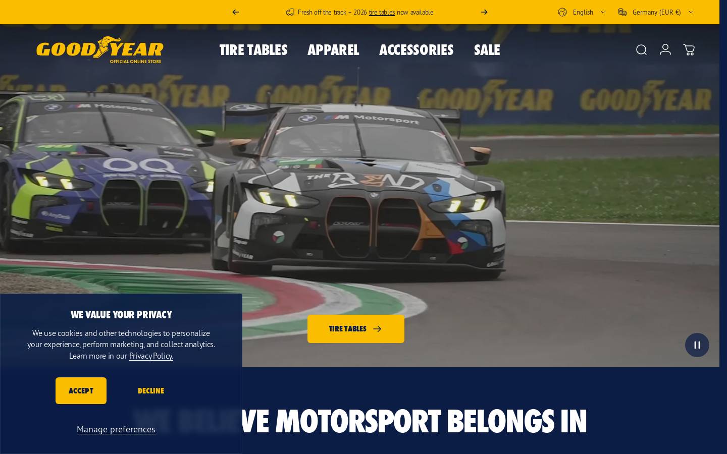 Goodyearstores homepage screenshot