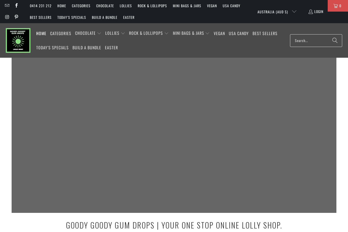 Goodygoodygumdrops.com.au homepage screenshot