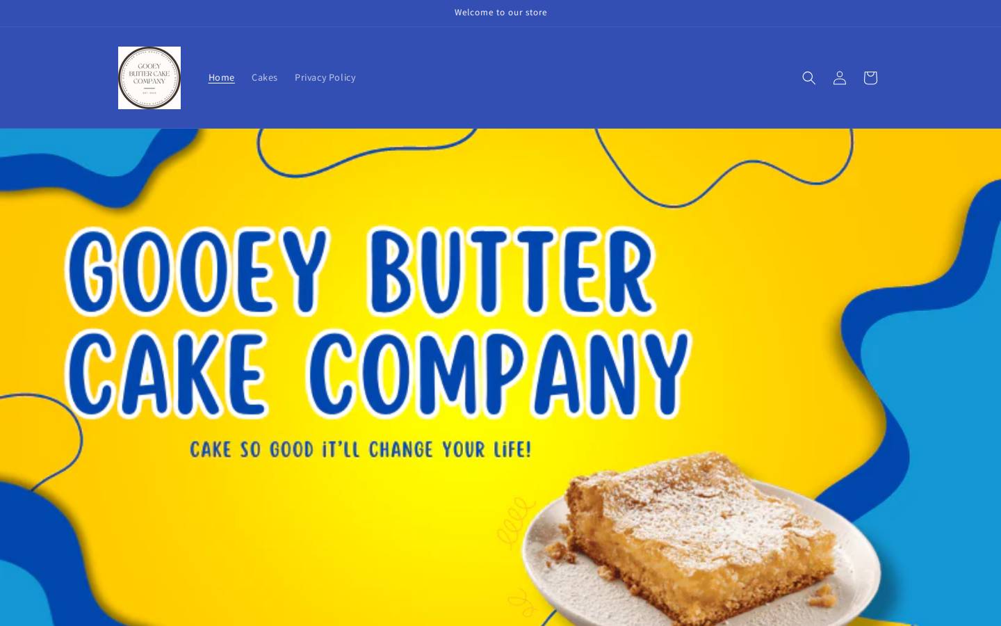 gooeybuttercakecompany.com homepage screenshot