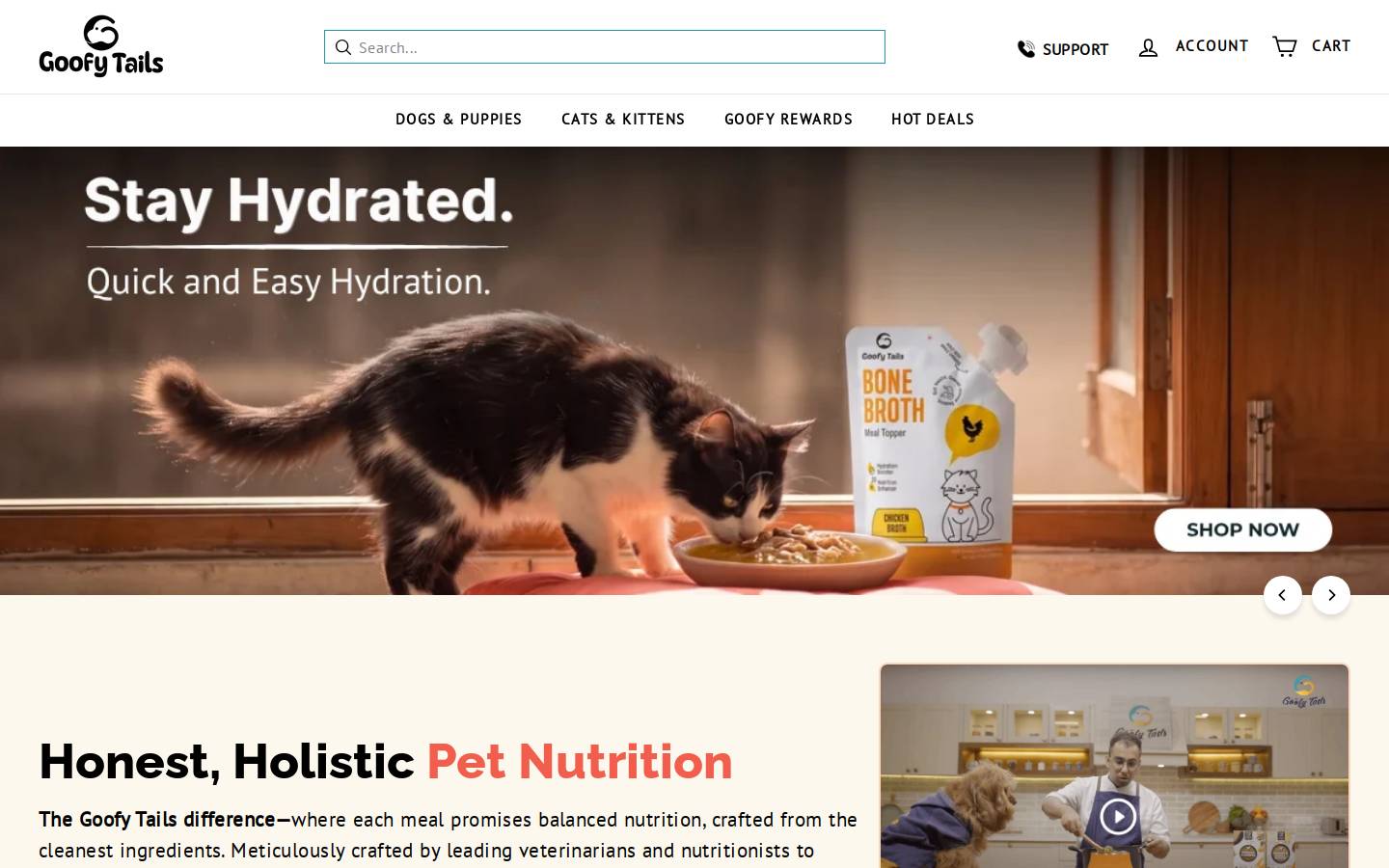 goofytails.com homepage screenshot