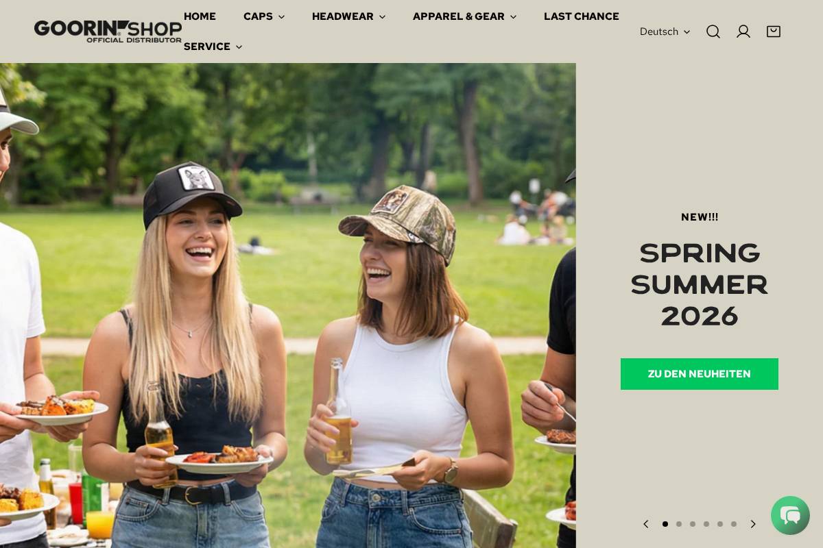 Goorin Bros homepage screenshot