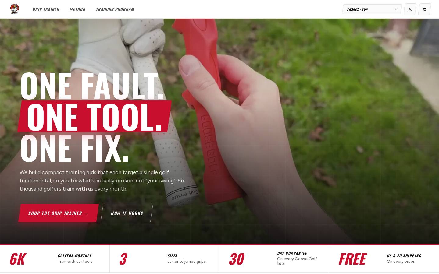 goosegolf.com homepage screenshot