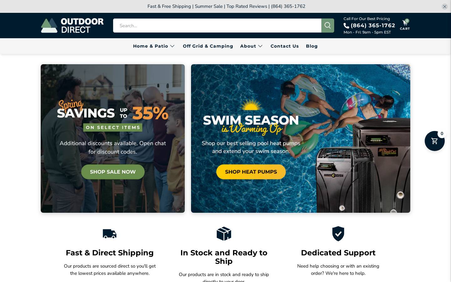 Gooutdoordirect homepage screenshot
