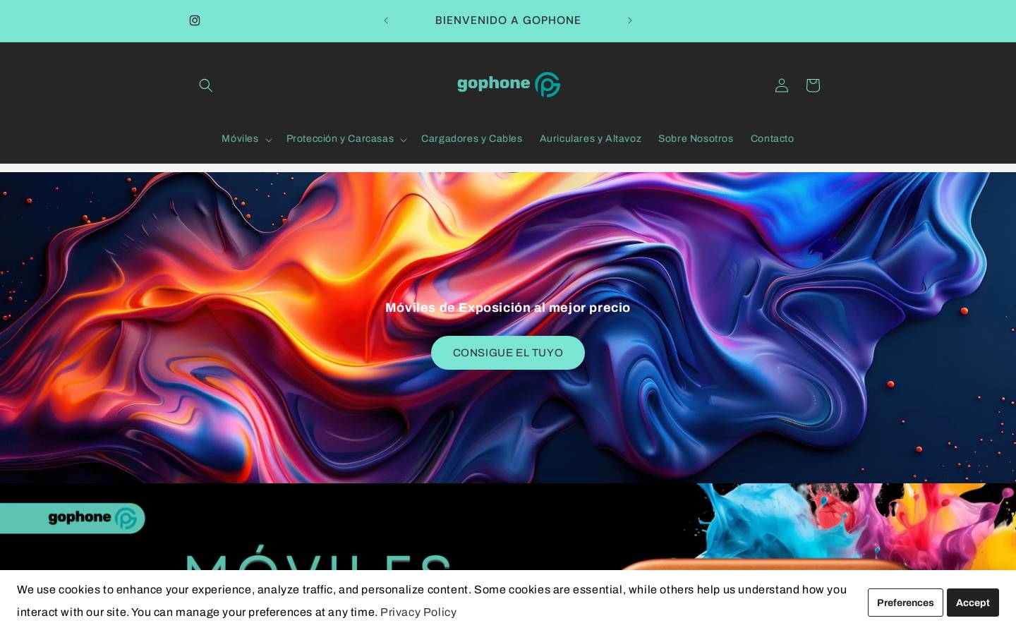 gophone.es homepage screenshot