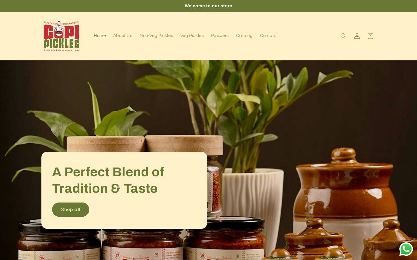 gopipickles.in homepage screenshot