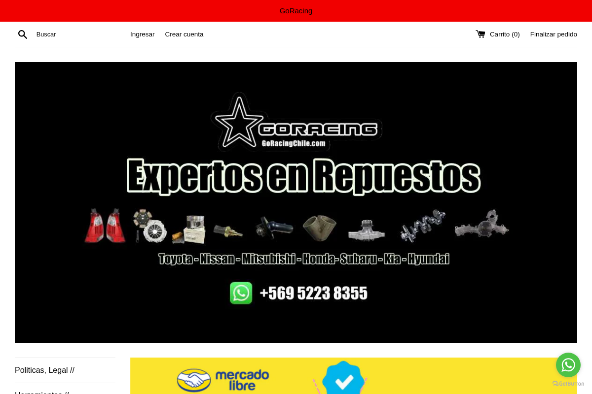 Go Racing homepage screenshot