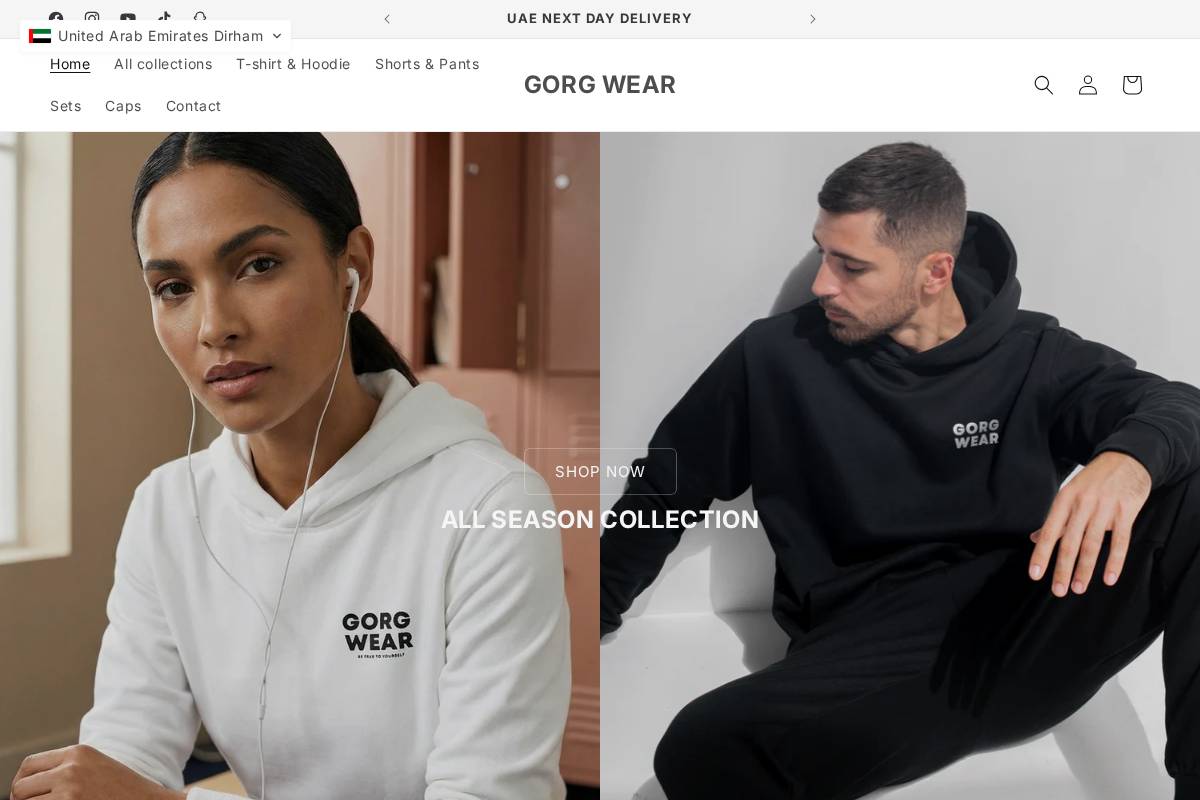 gorg-wear.com homepage screenshot