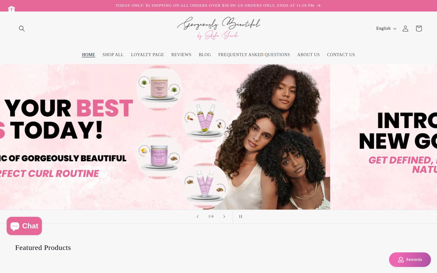 gorgeouslybeautiful.com homepage screenshot
