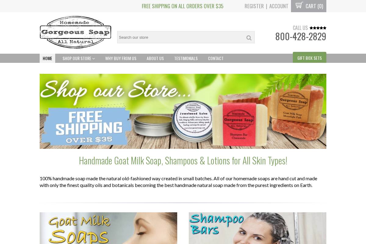 gorgeoussoap.com homepage screenshot