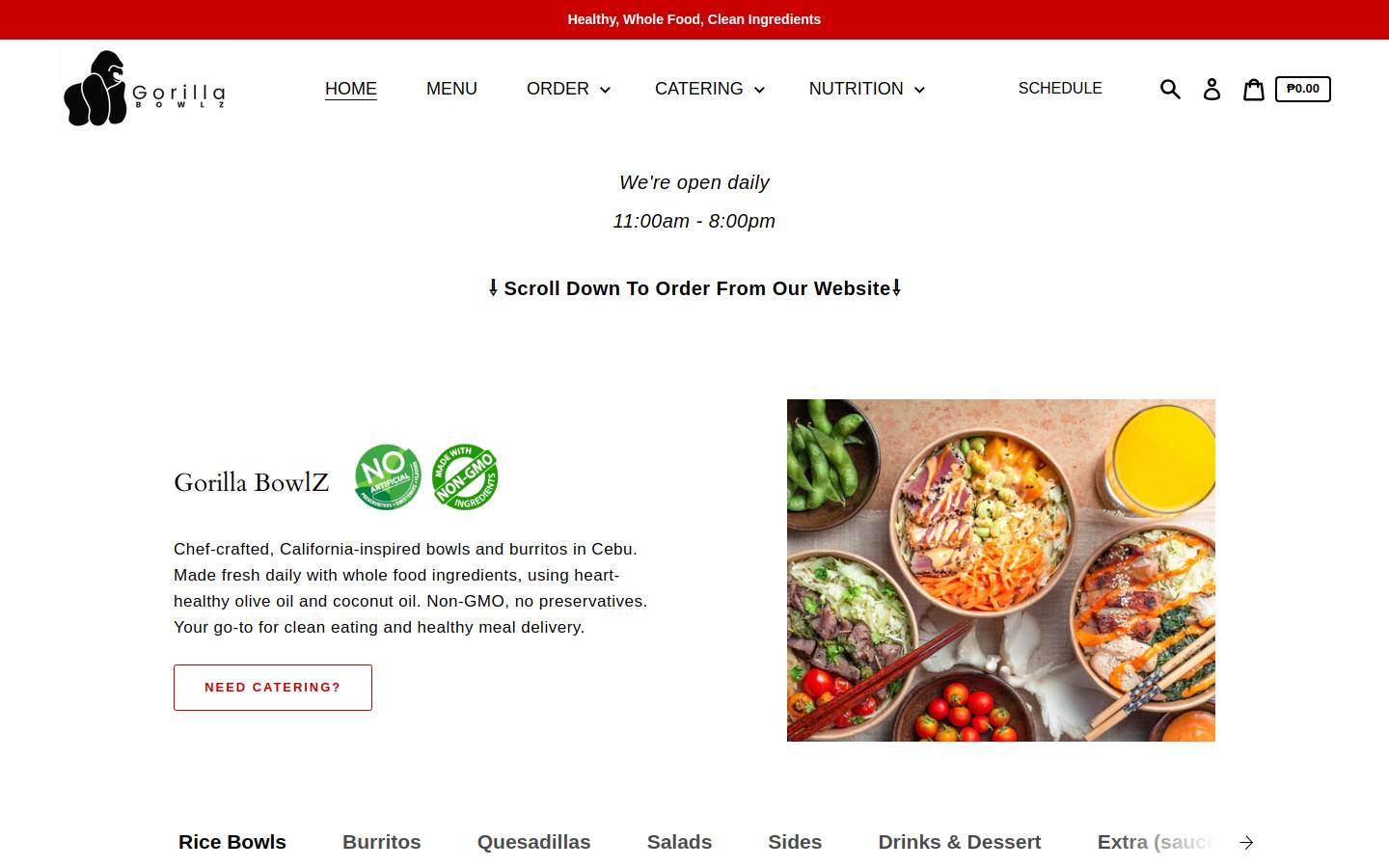 gorillabowlz.com homepage screenshot