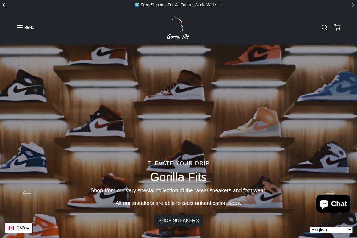 gorillafits.com homepage screenshot