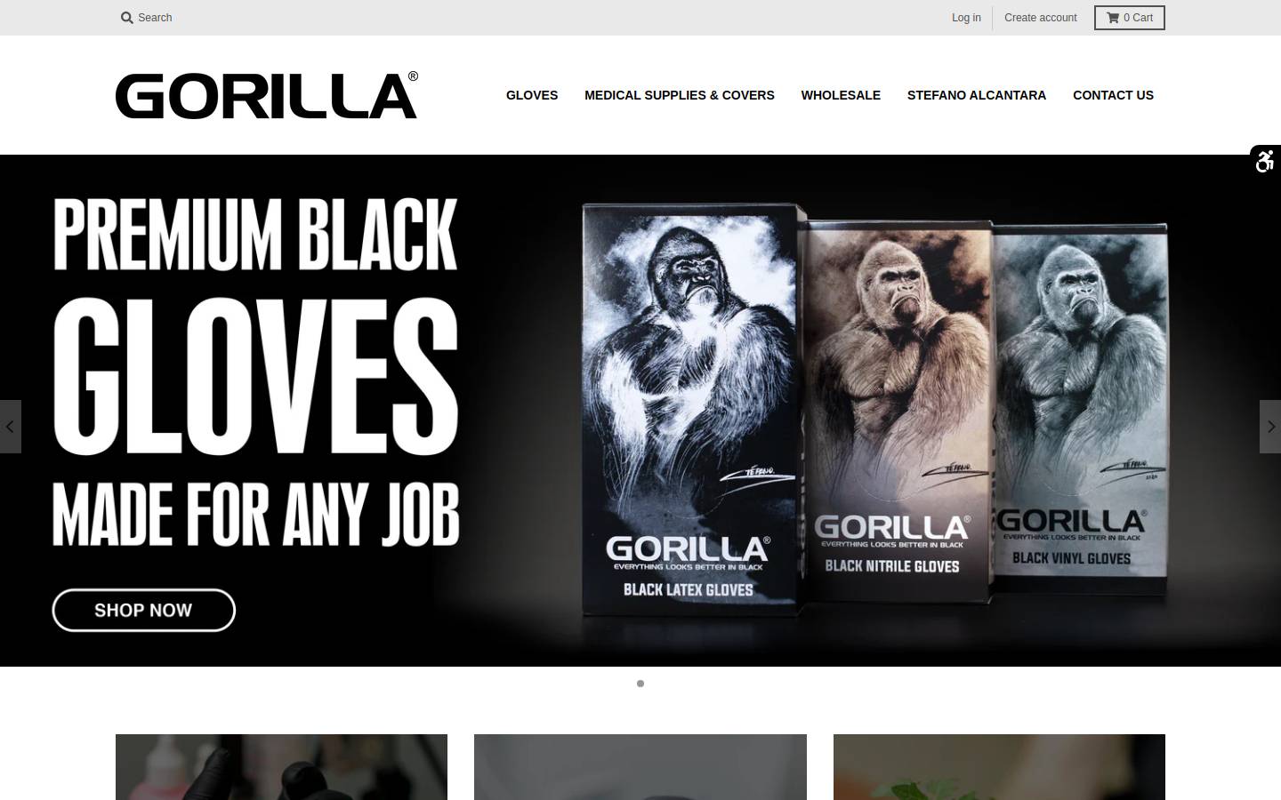 gorillaglove.com homepage screenshot