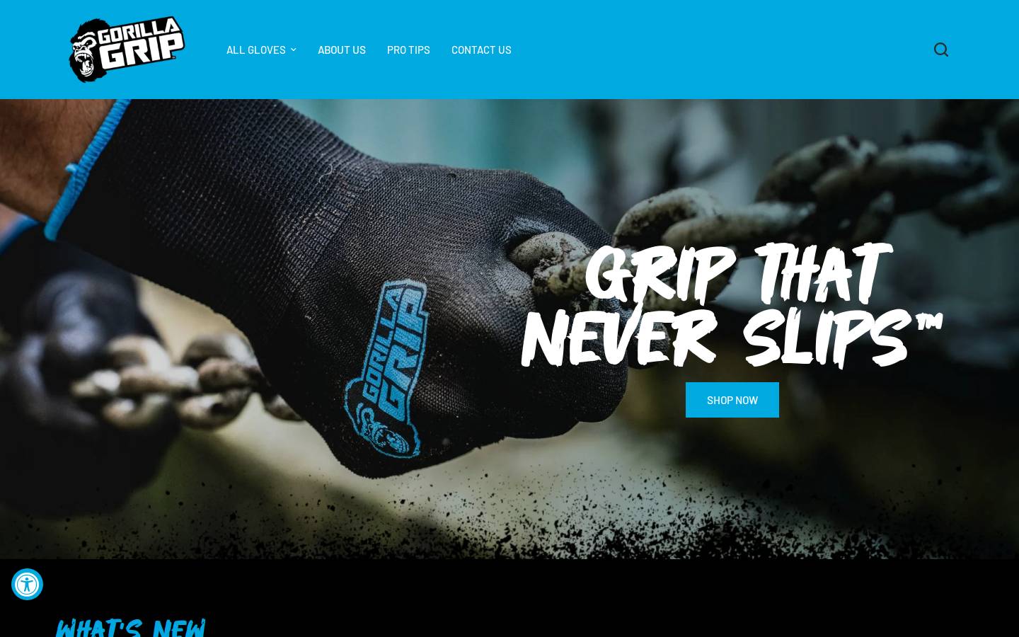 gorillagripgloves.com homepage screenshot