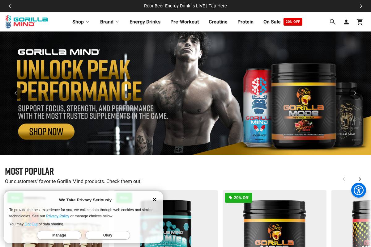 Gorilla Mind homepage screenshot