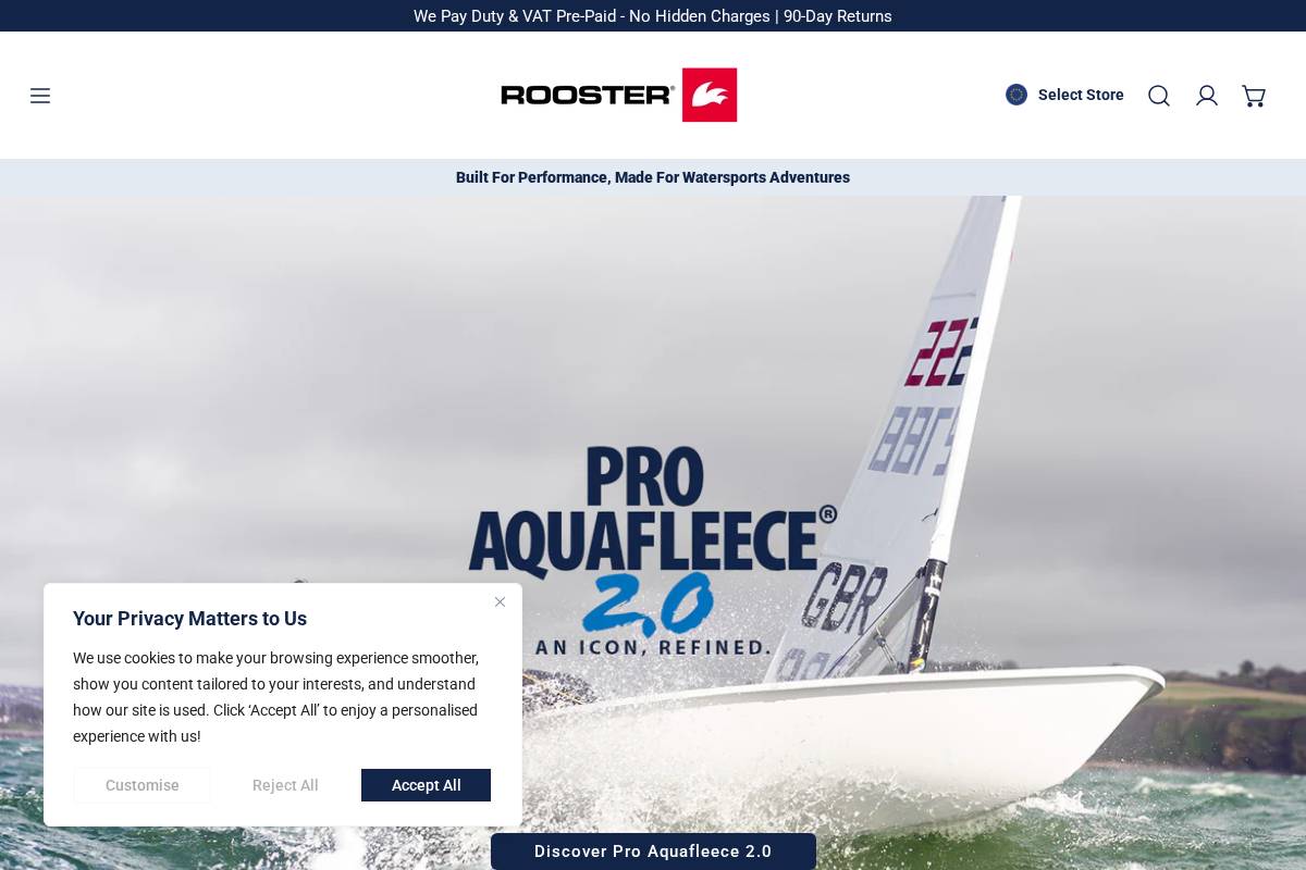 Gosailingshop homepage screenshot