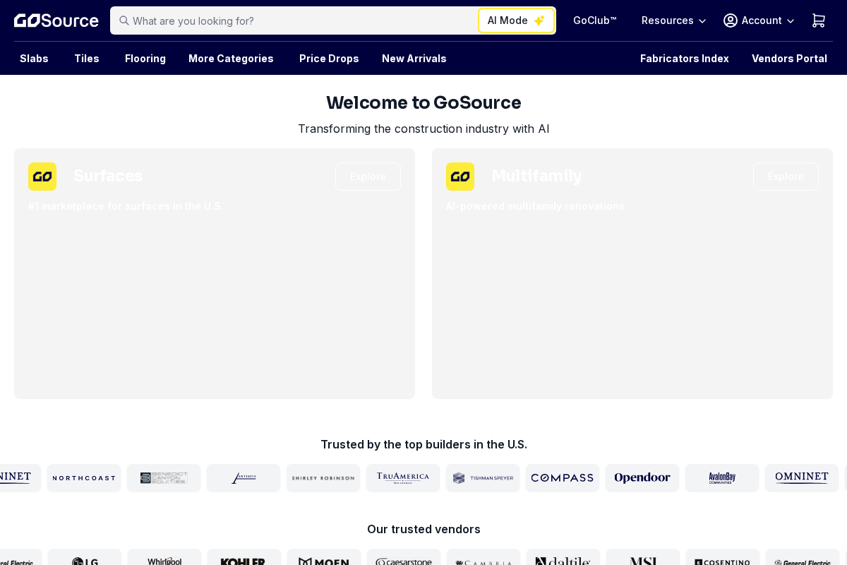 Gosource homepage screenshot