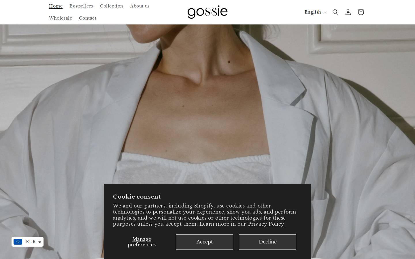 gossie.store homepage screenshot
