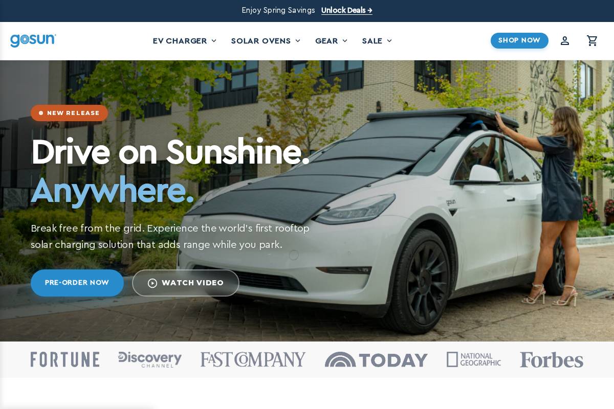 GoSun homepage screenshot