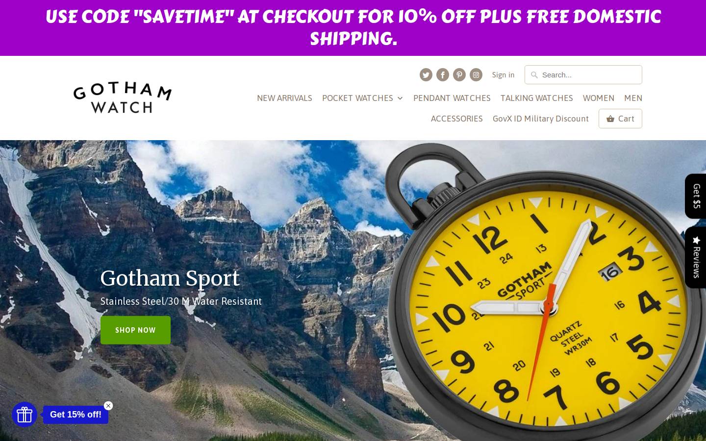Gotham Watch homepage screenshot