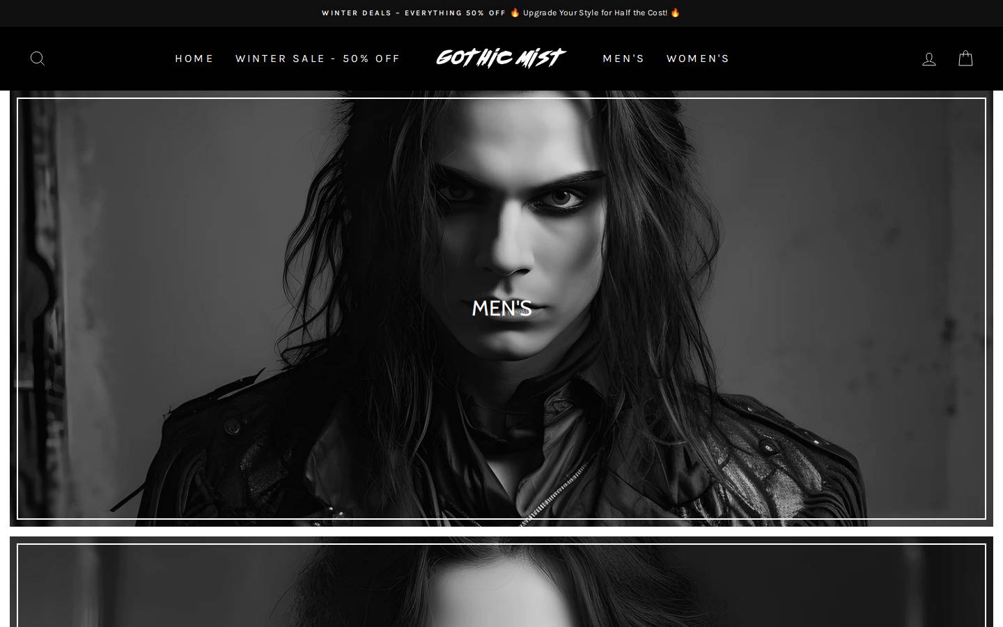 Gothic Mist homepage screenshot