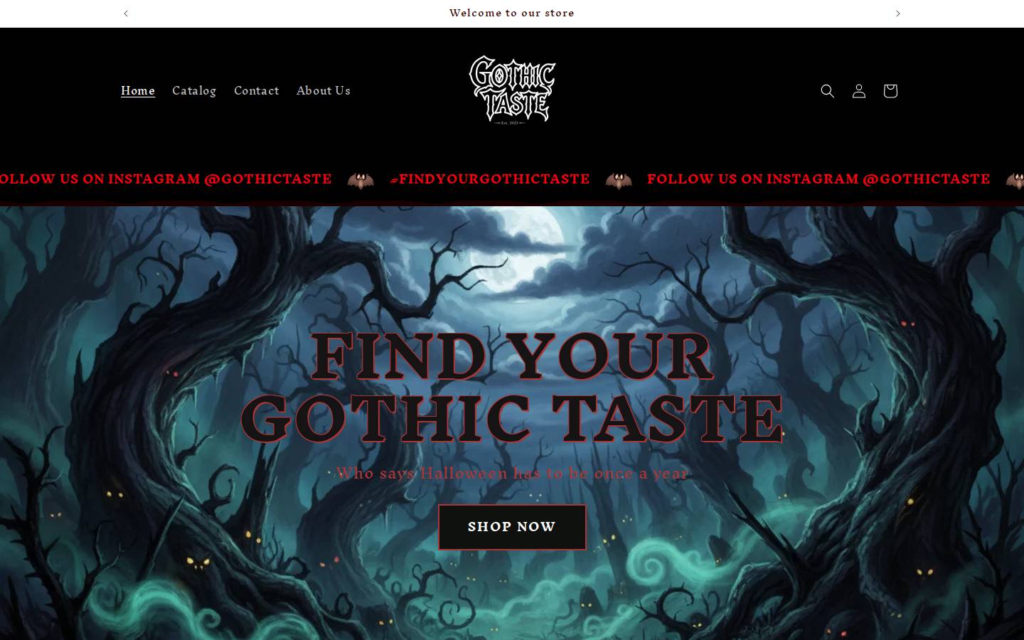gothictaste.com homepage screenshot