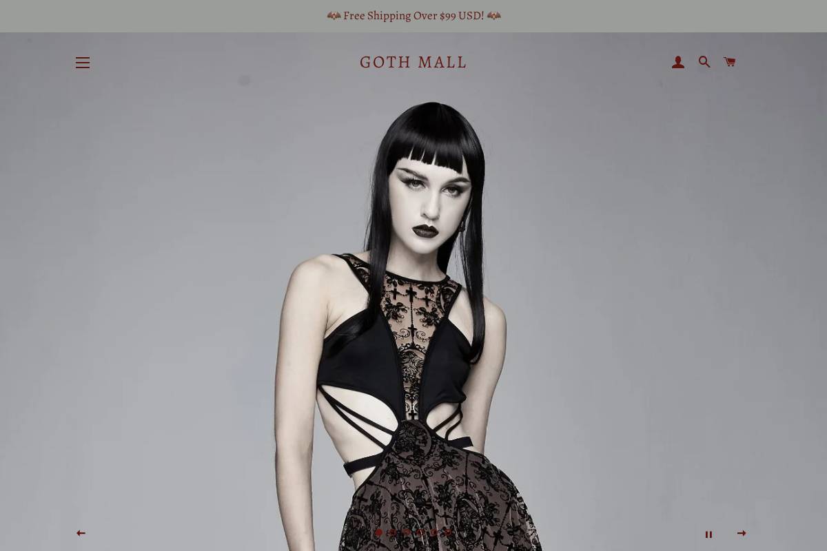 GothMall homepage screenshot