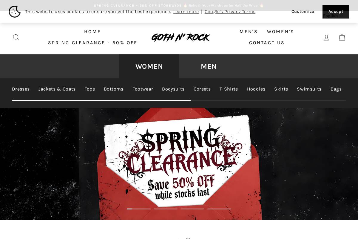 Goth N Rock homepage screenshot