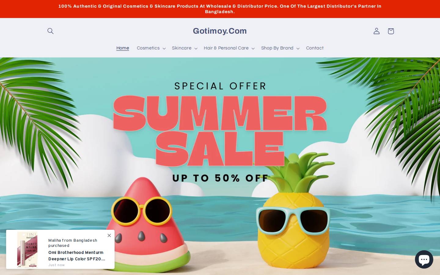 Gotimoy homepage screenshot