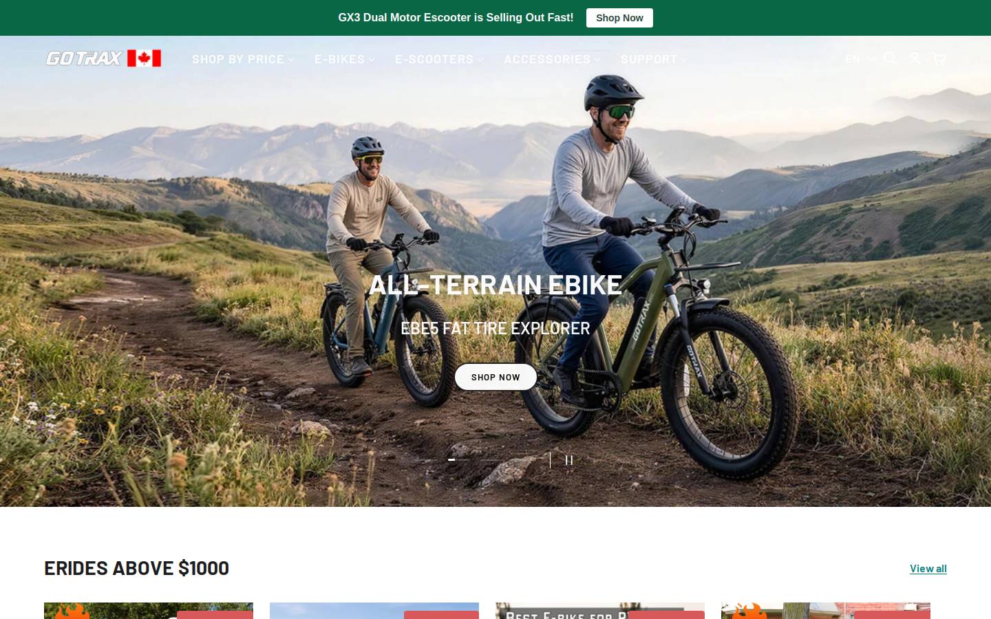 Gotrax.CA homepage screenshot