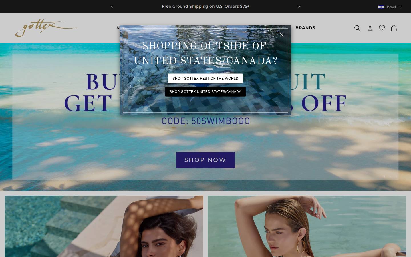 Gottex homepage screenshot