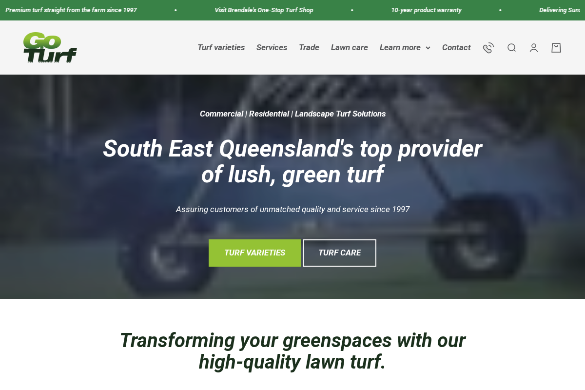 Go Turf Artificial Turf & Pavers homepage screenshot