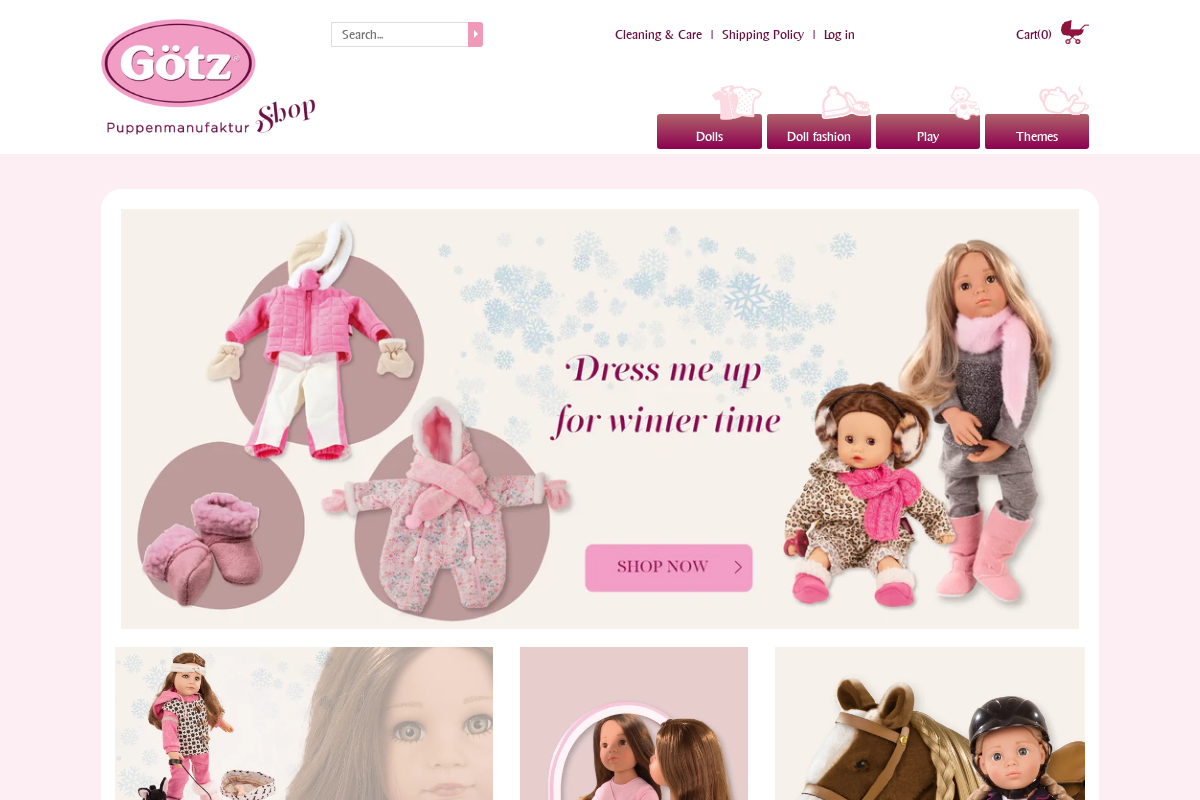 Gotz Dolls USA Inc homepage screenshot
