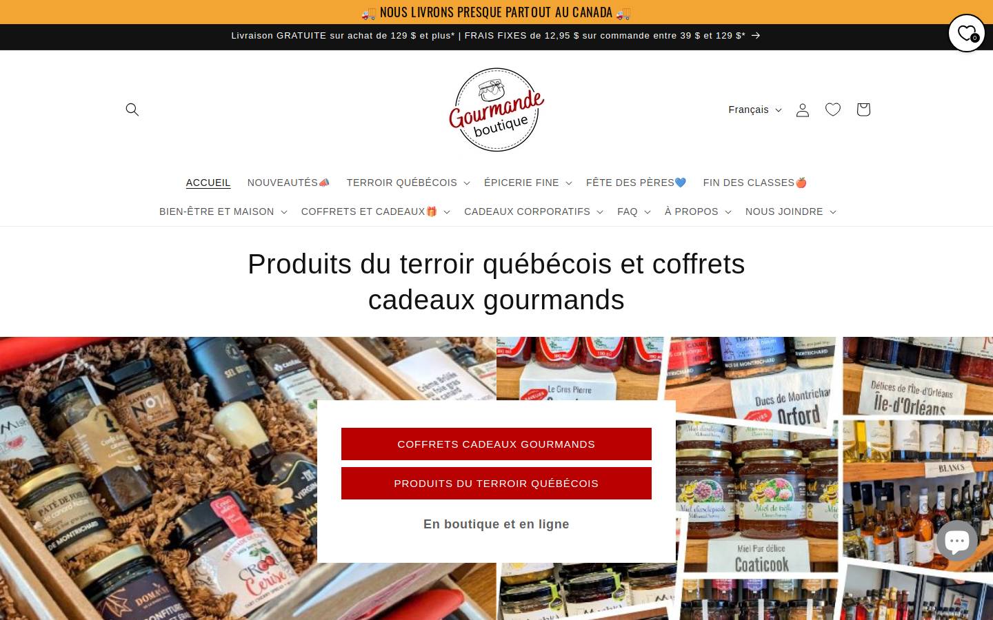 gourmandeboutique.com homepage screenshot