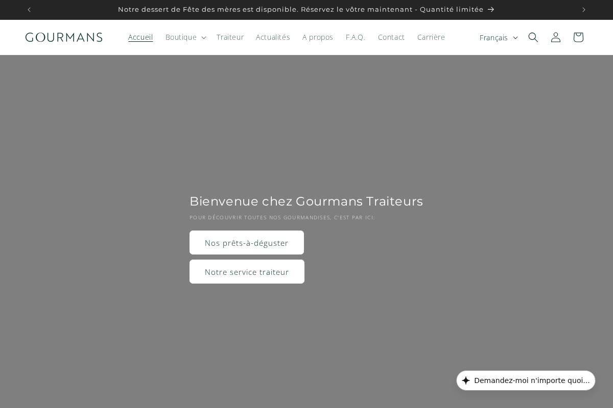 gourmans.ca homepage screenshot