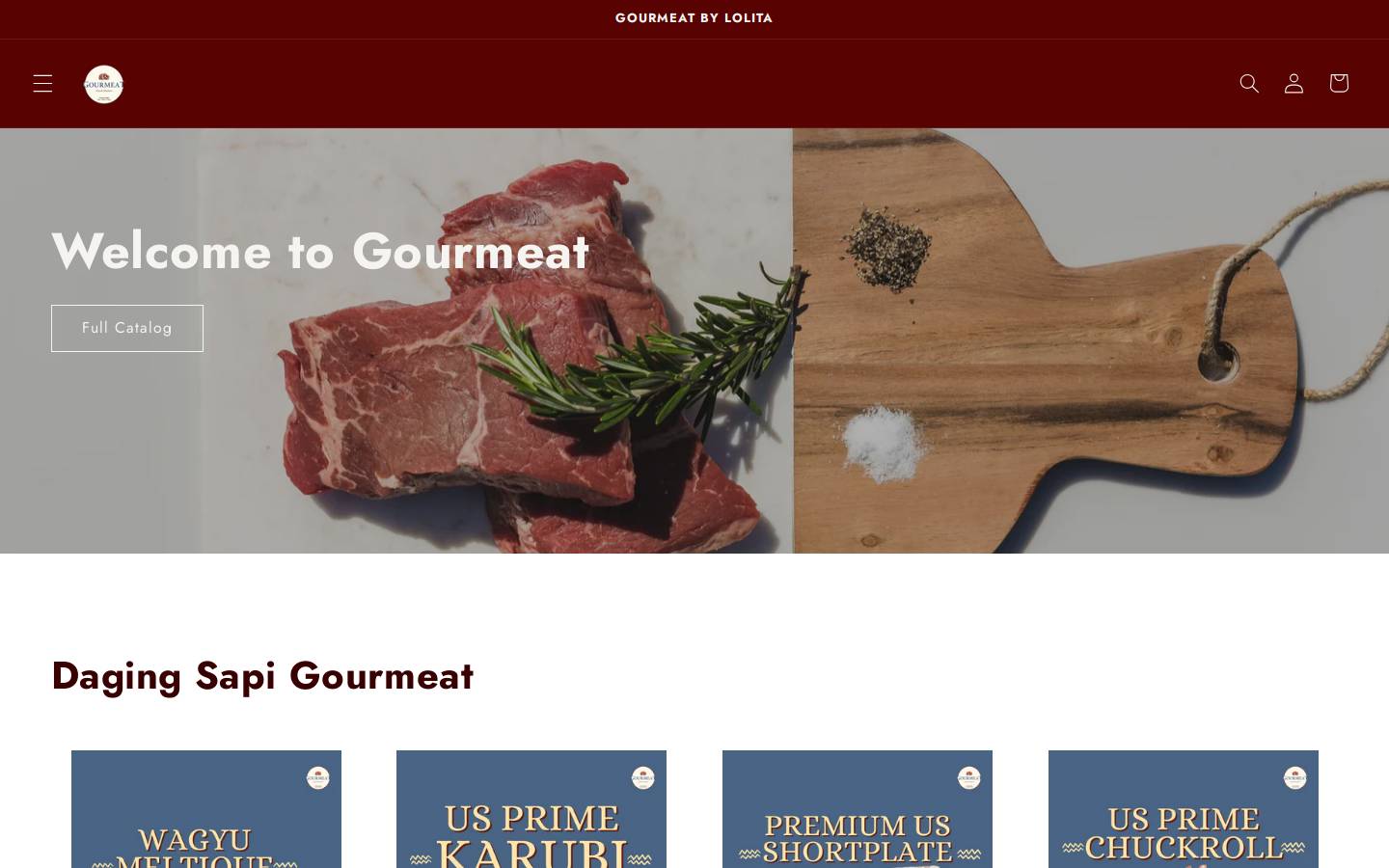 gourmeat.net homepage screenshot