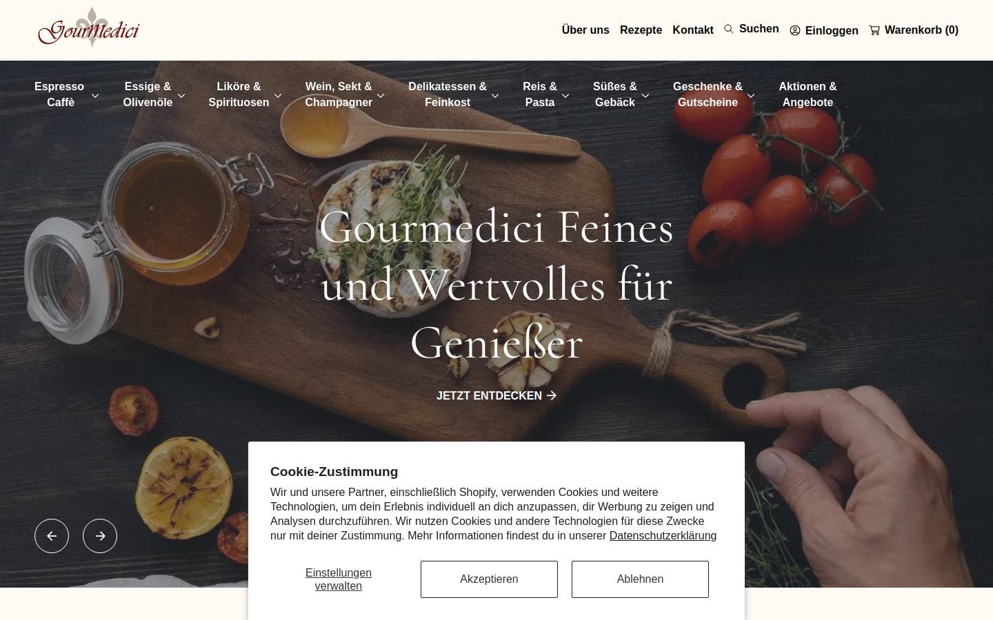 gourmedici.de homepage screenshot