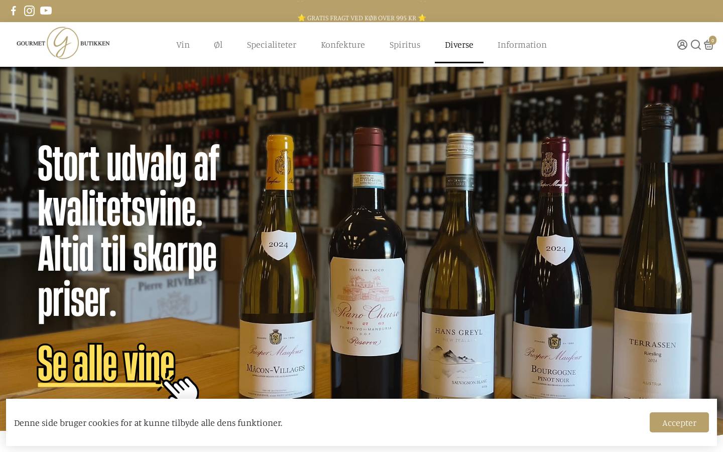 Gourmet-Butikken homepage screenshot
