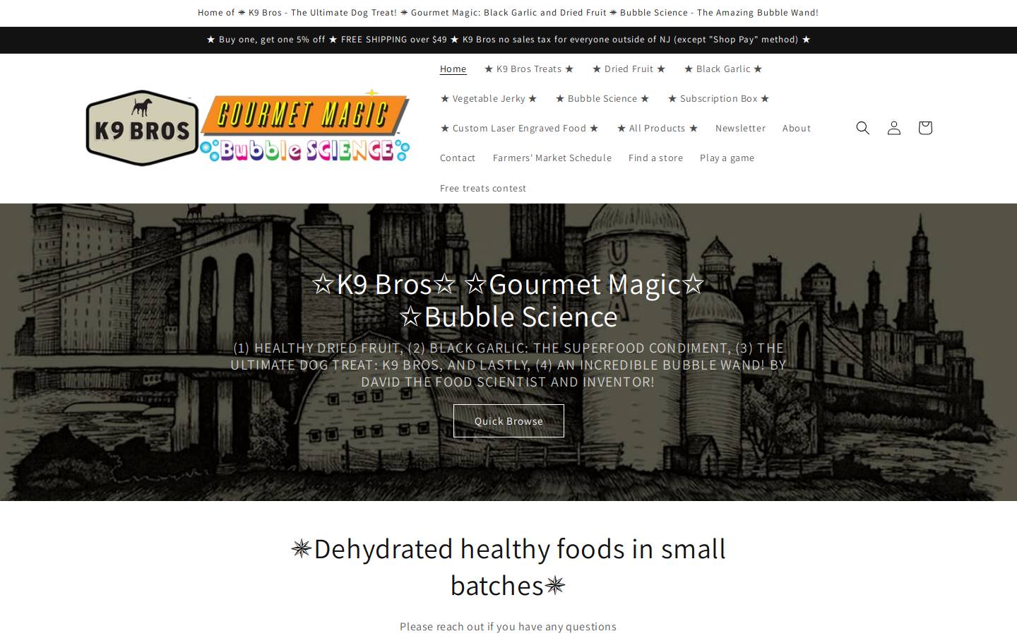 gourmet-magic.com homepage screenshot