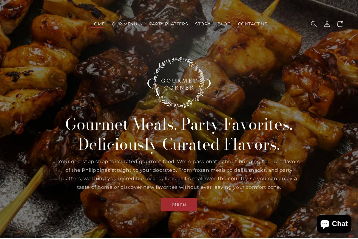 gourmetcornerph.com homepage screenshot