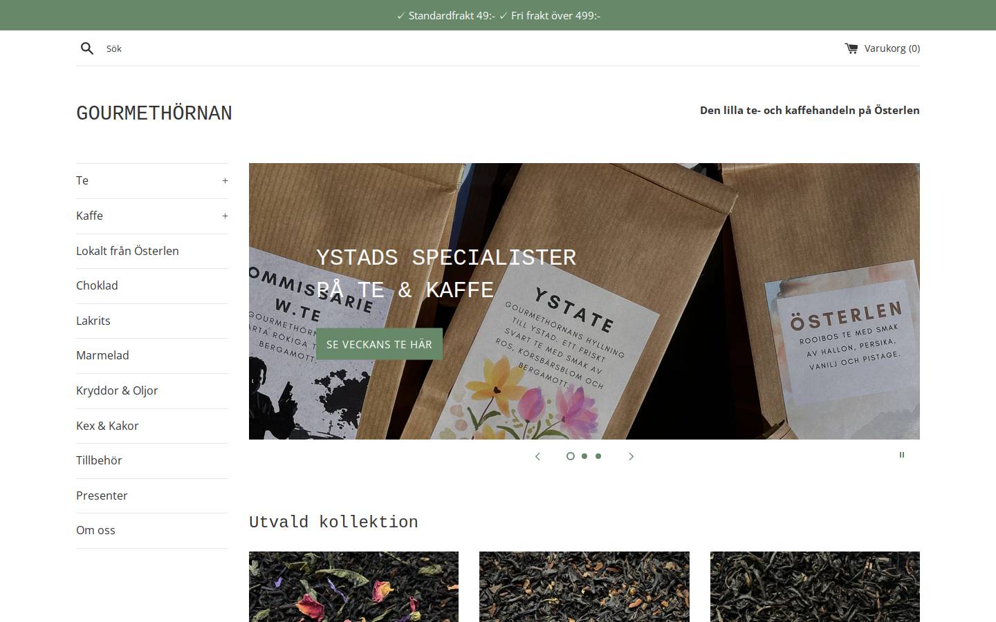 gourmethornan.se homepage screenshot