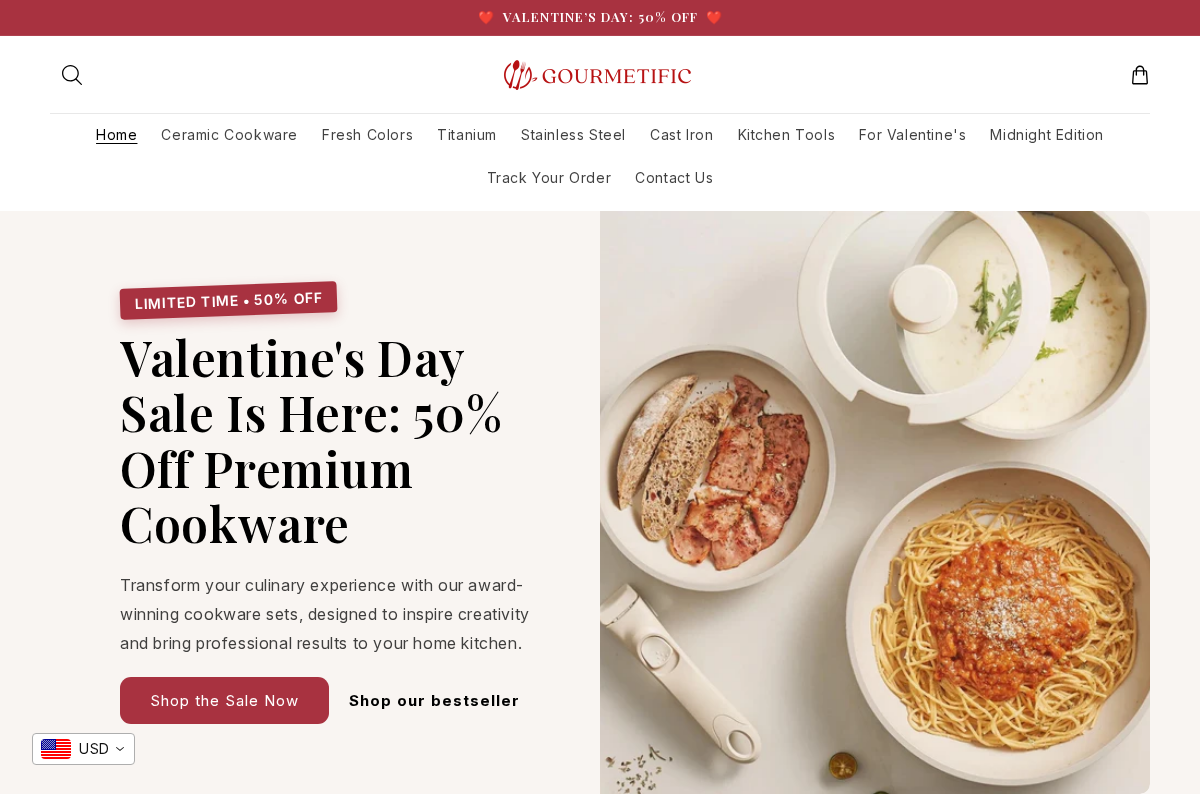 Gourmetific homepage screenshot