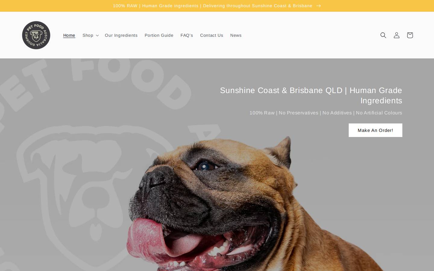 gourmetpet.net.au homepage screenshot