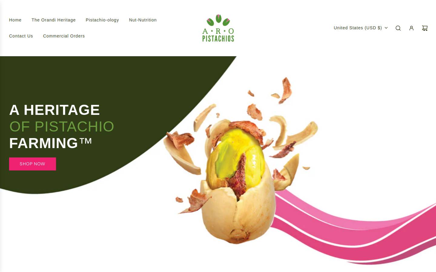 gourmetpistachio.com homepage screenshot