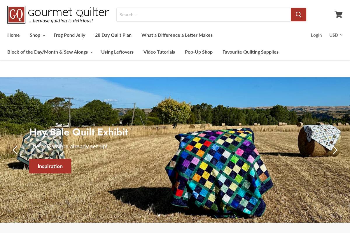 Gourmet Quilter homepage screenshot